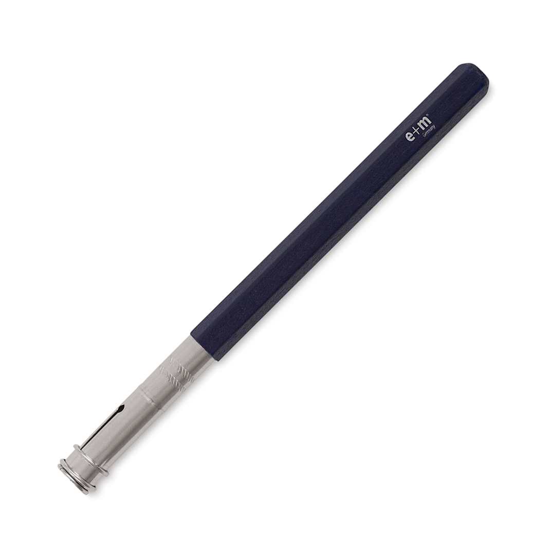 Open in modal - Peanpole Pencil Extender - Blue painted Extender shown at angle