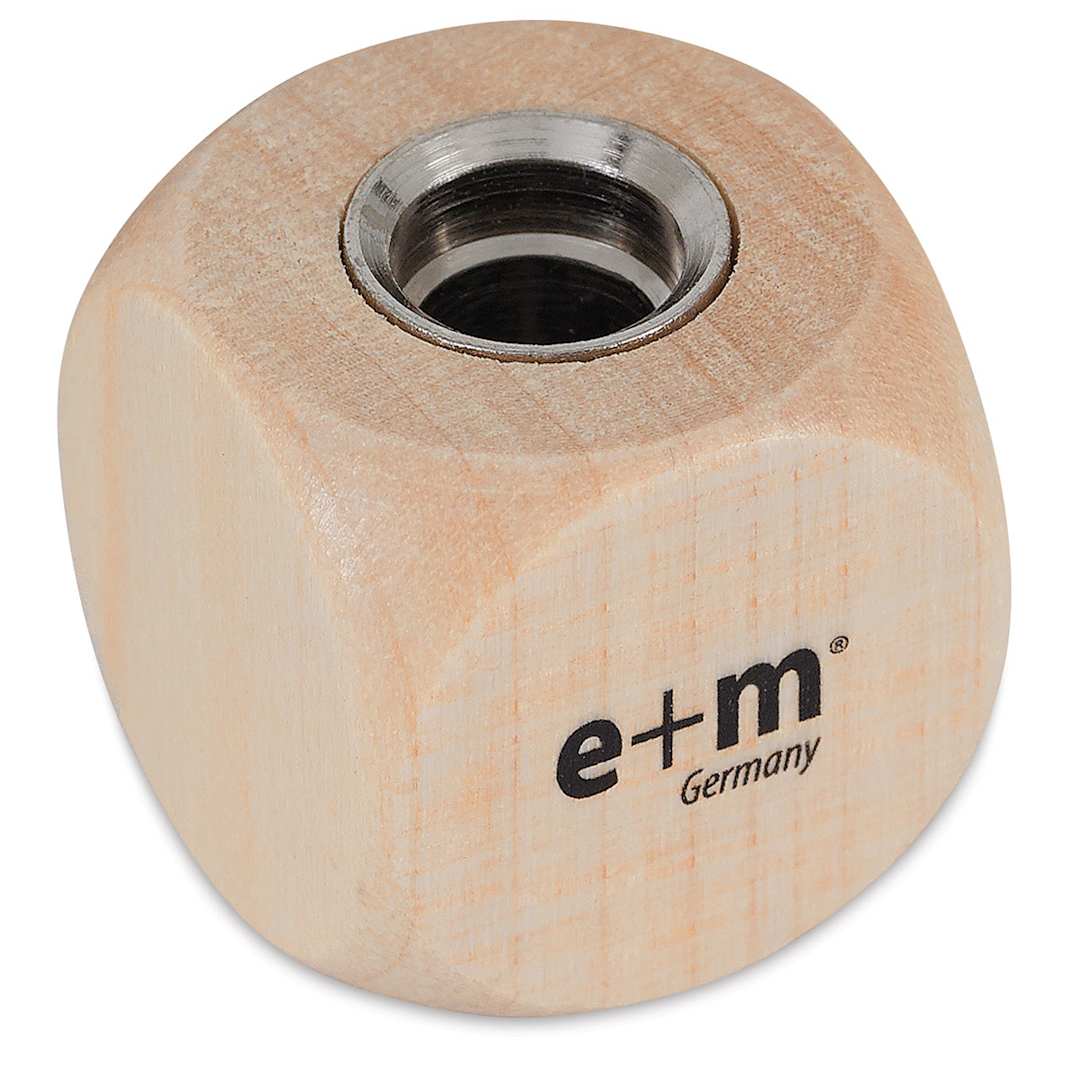 Open in modal - E and M Cube Lead Sharpener - Top view of Maple Sharpener

