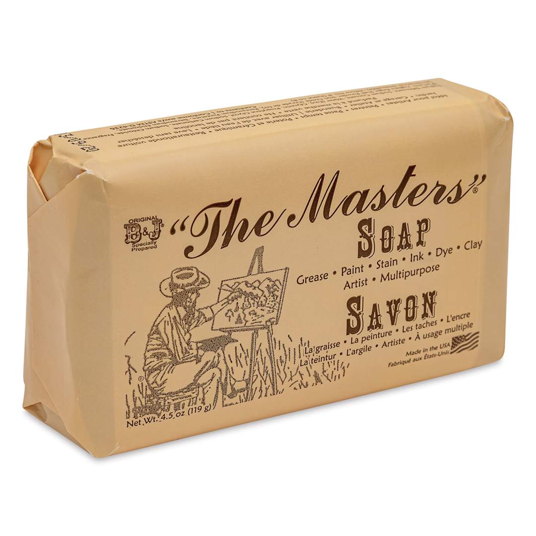 Open in modal - The Masters Artist's Hand Soap - angled view of Front of package of bar, 4.5 oz size