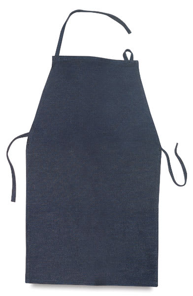 Open in modal - Children's Denim Apron - Top view of Apron for Ages 8-14 showing ties
