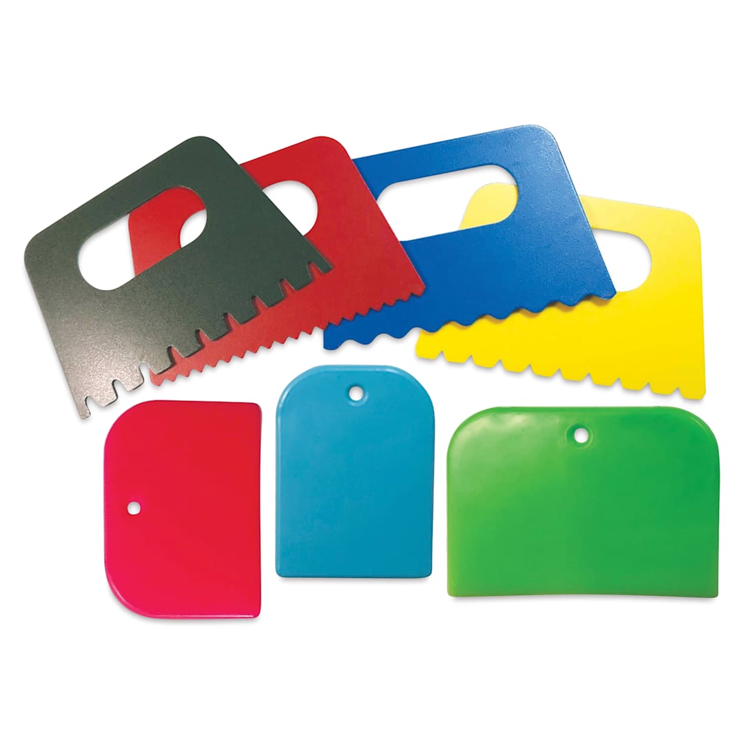 Open in modal - Roylco Plastic Paint Scrapers - Set of 7