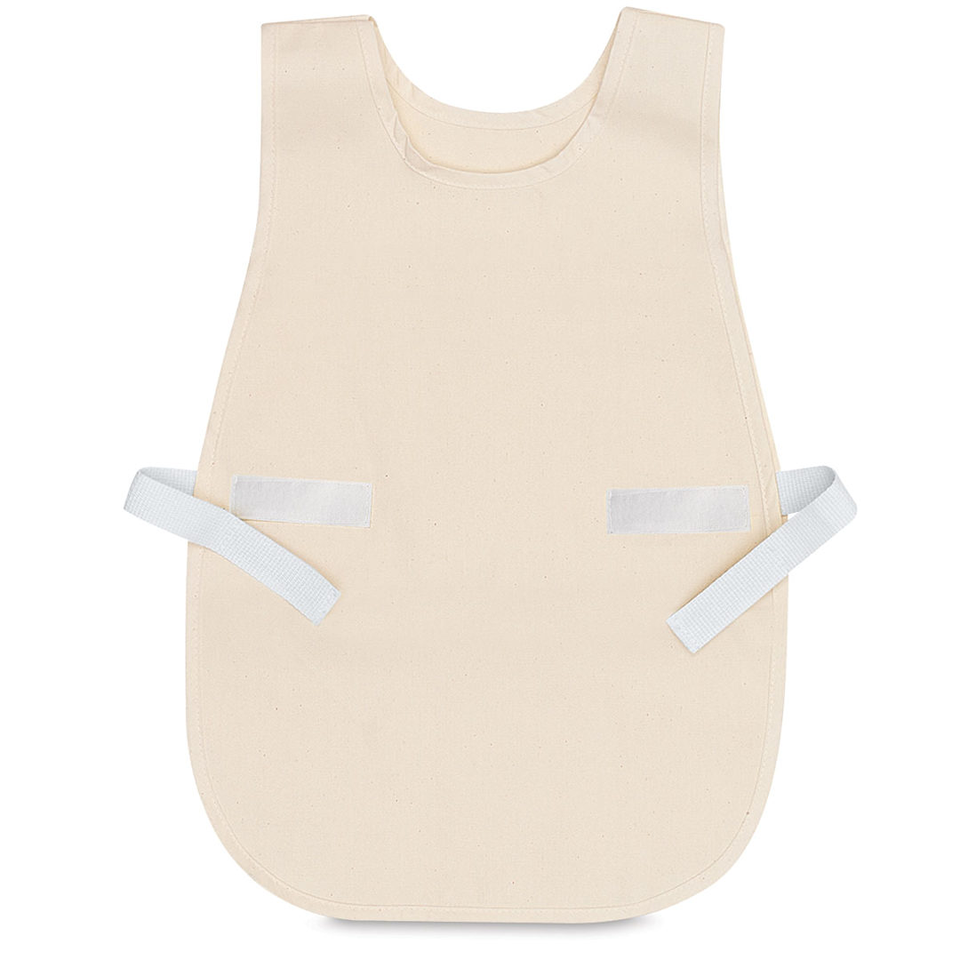 Open in modal - Children's Art Smock - Front view of 14" x 21" flat smock showing ties