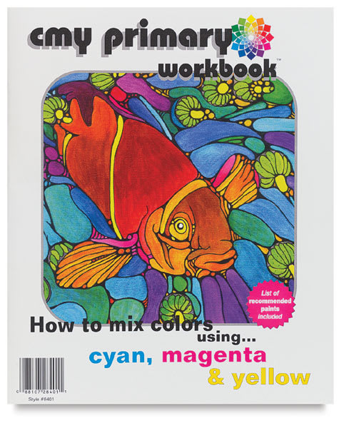 Open in modal - CMY Primary Mixing Wheel - Front of Mixing Workbook shown