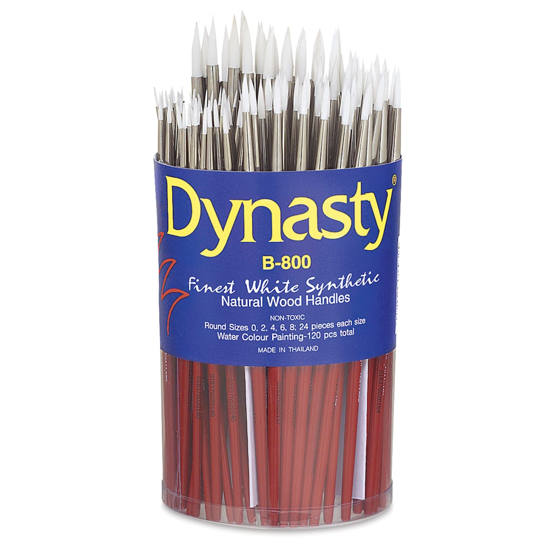 Open in modal - Dynasty Fine White Synthetic Brushes - Round, Canister of 120 brushes