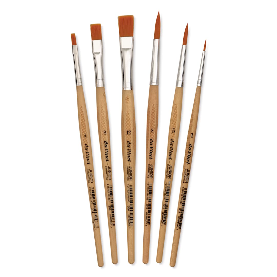 Open in modal - Da Vinci Junior Synthetic Brushes - Short Handle, Assorted, Set of 6