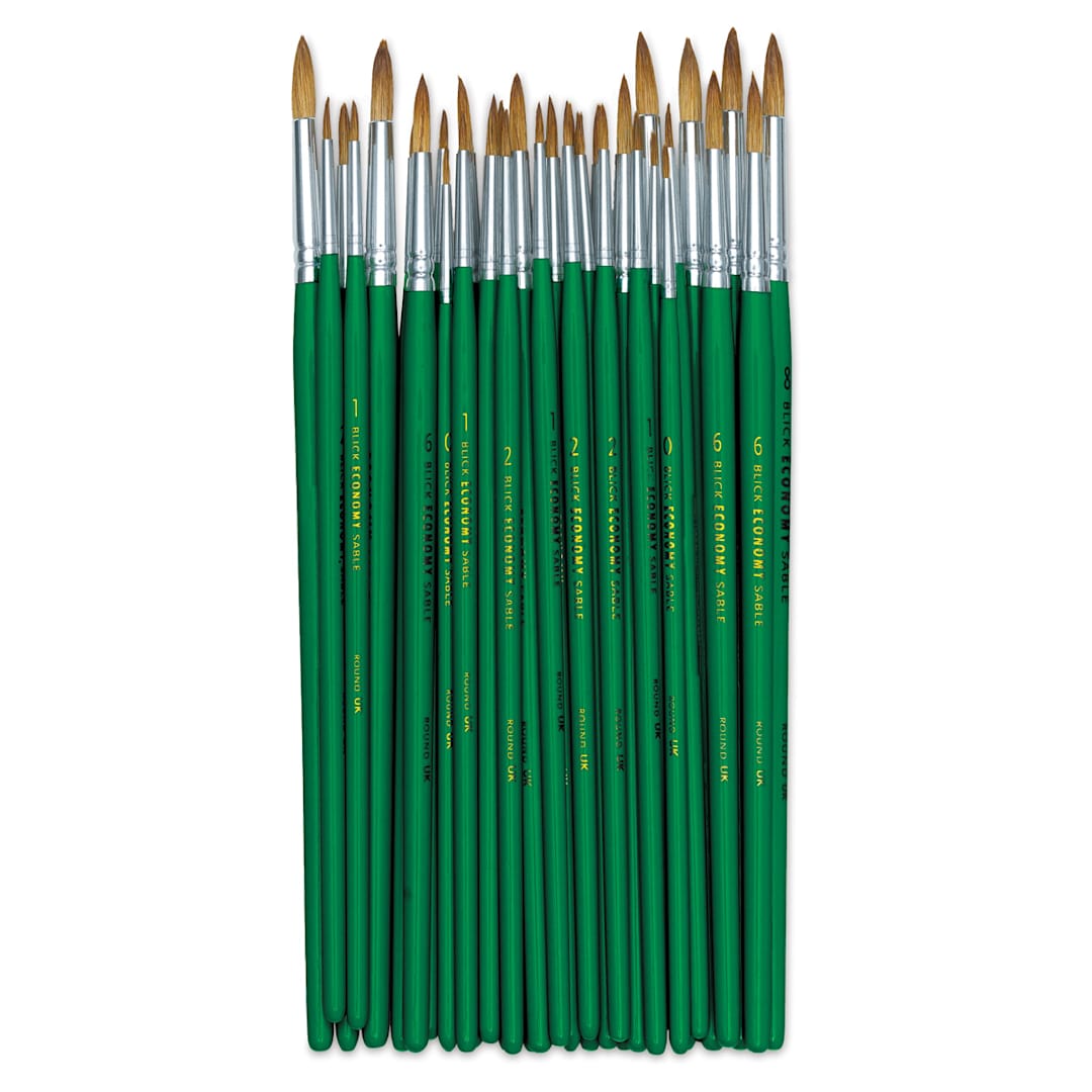 Open in modal - Blick Economy Short Handle Sable Class Pack - Round, Classpack of 36