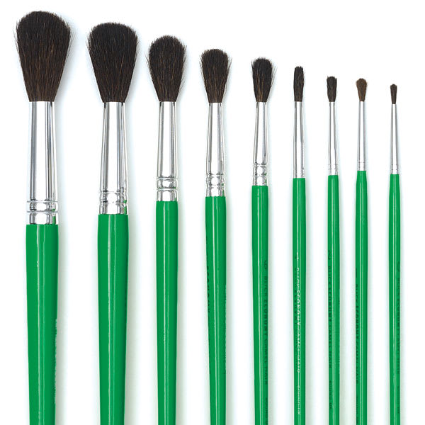 Open in modal - Blick Economy Camel Brushes - Set of 9-Round Brushes Short Handle