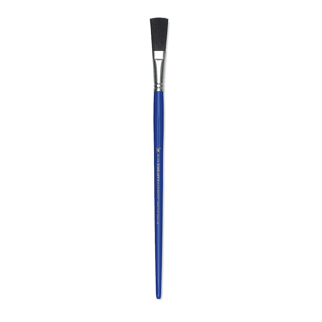 Open in modal - Blick Scholastic Black Bristle Brush - Extended, Long Handle, Size 3/4"