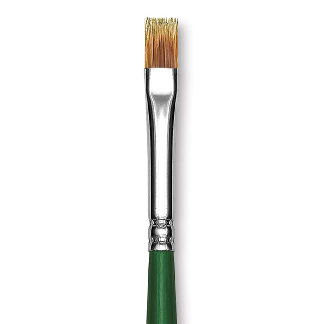 Open in modal - Blick Economy Golden Nylon Brush - Bright, Long Handle, Size 6 close up