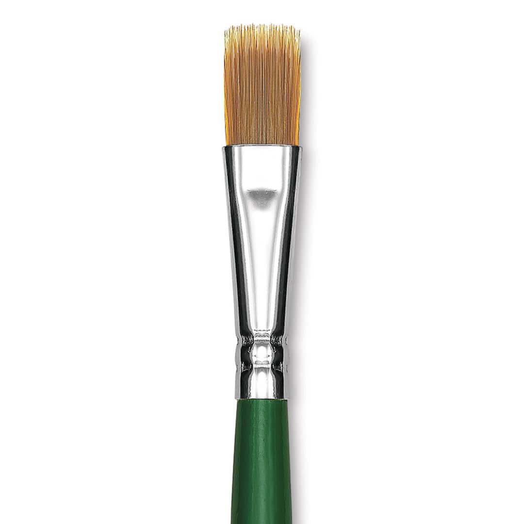 Open in modal - Blick Economy Golden Nylon Brush - Bright, Long Handle, Size 12 close up