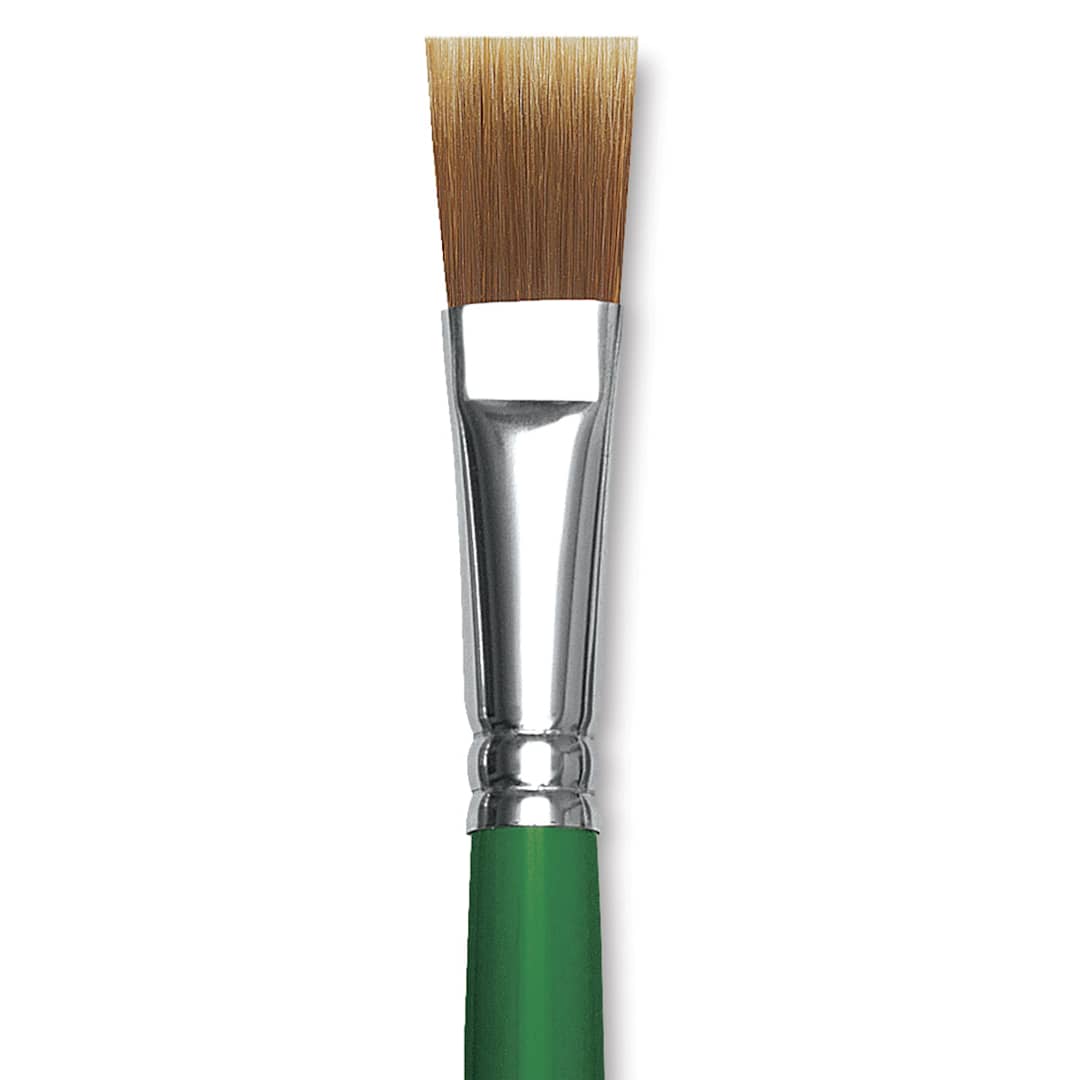 Open in modal - Blick Economy Golden Nylon Brush - Bright, Long Handle, Size 16 close up