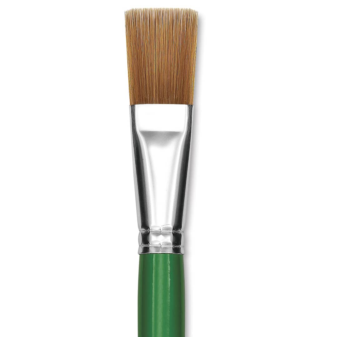 Open in modal - Blick Economy Golden Nylon Brush - Bright, Long Handle, Size 20 close up
