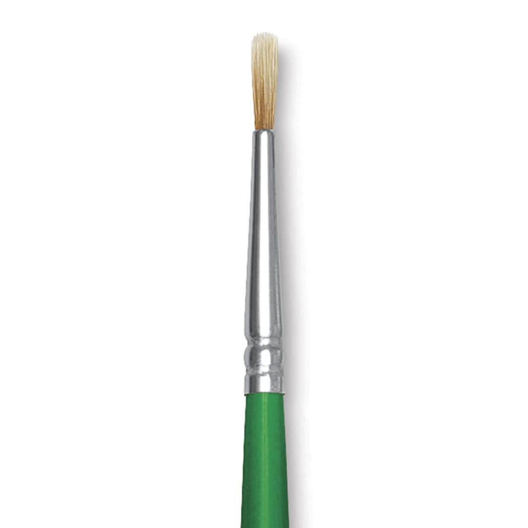 Open in modal - Blick Economy Golden Nylon Brush - Round, Long Handle, Size 2