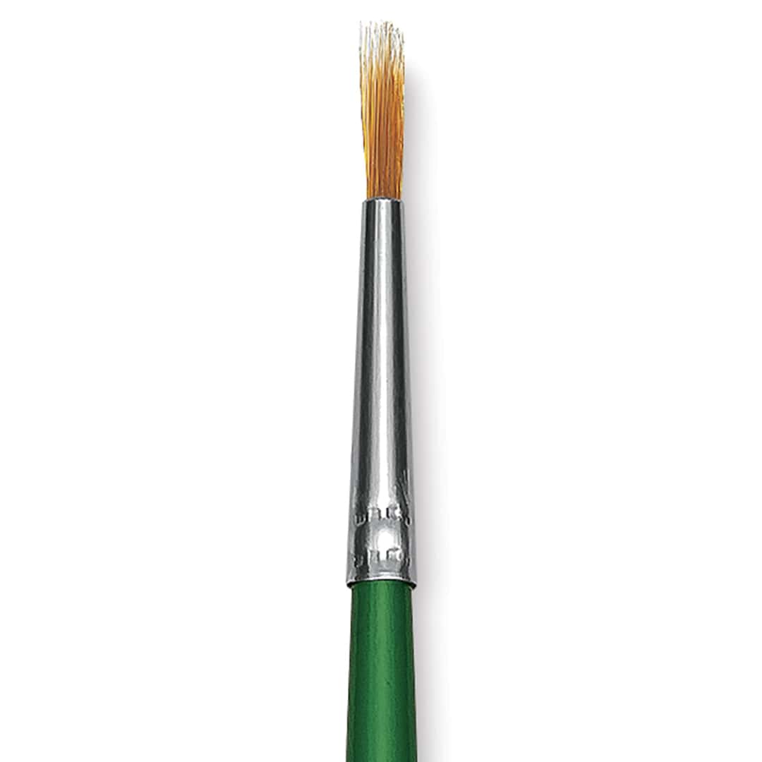 Open in modal - Blick Economy Golden Nylon Brush - Round, Long Handle, Size 4