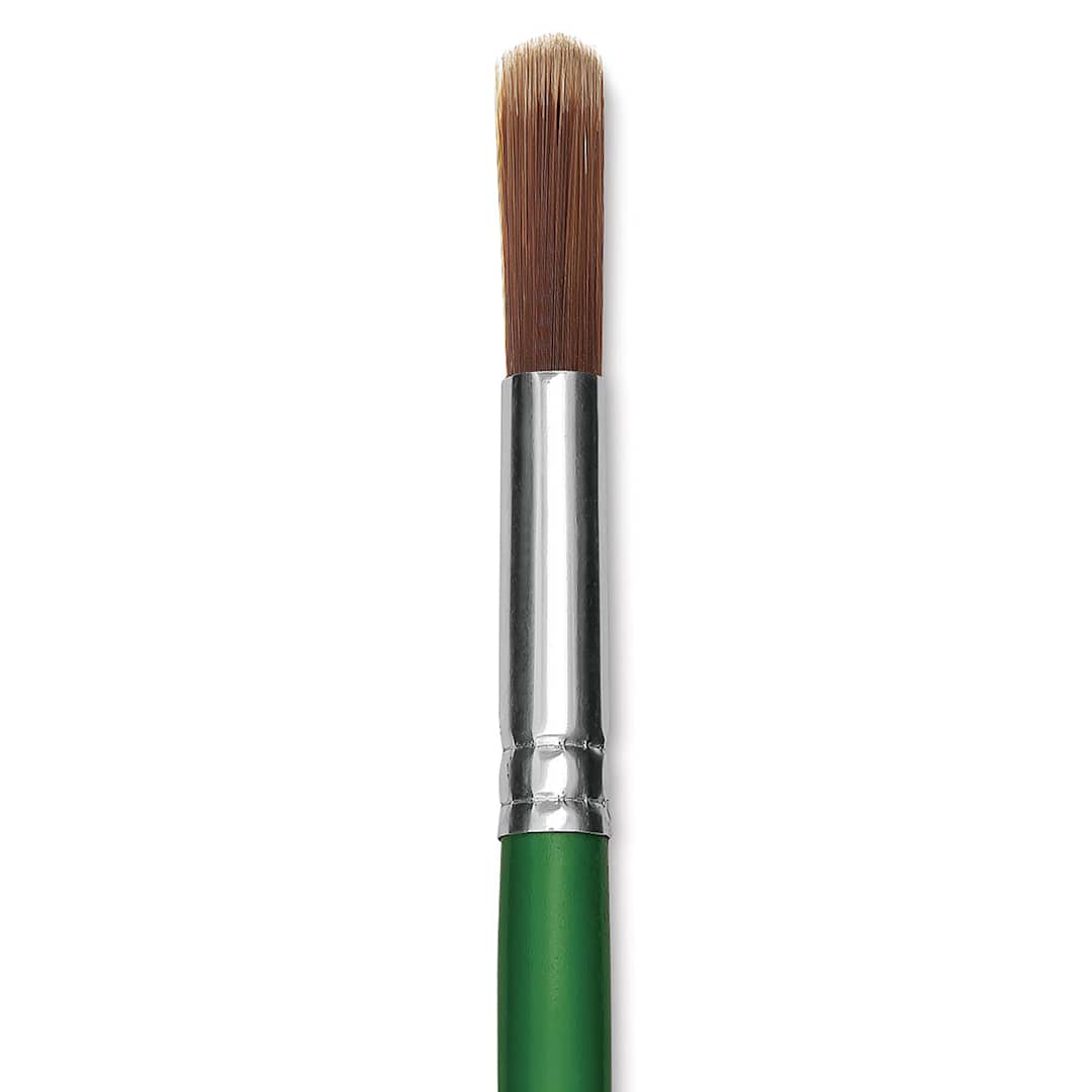 Open in modal - Blick Economy Golden Nylon Brush - Round, Long Handle, Size 16