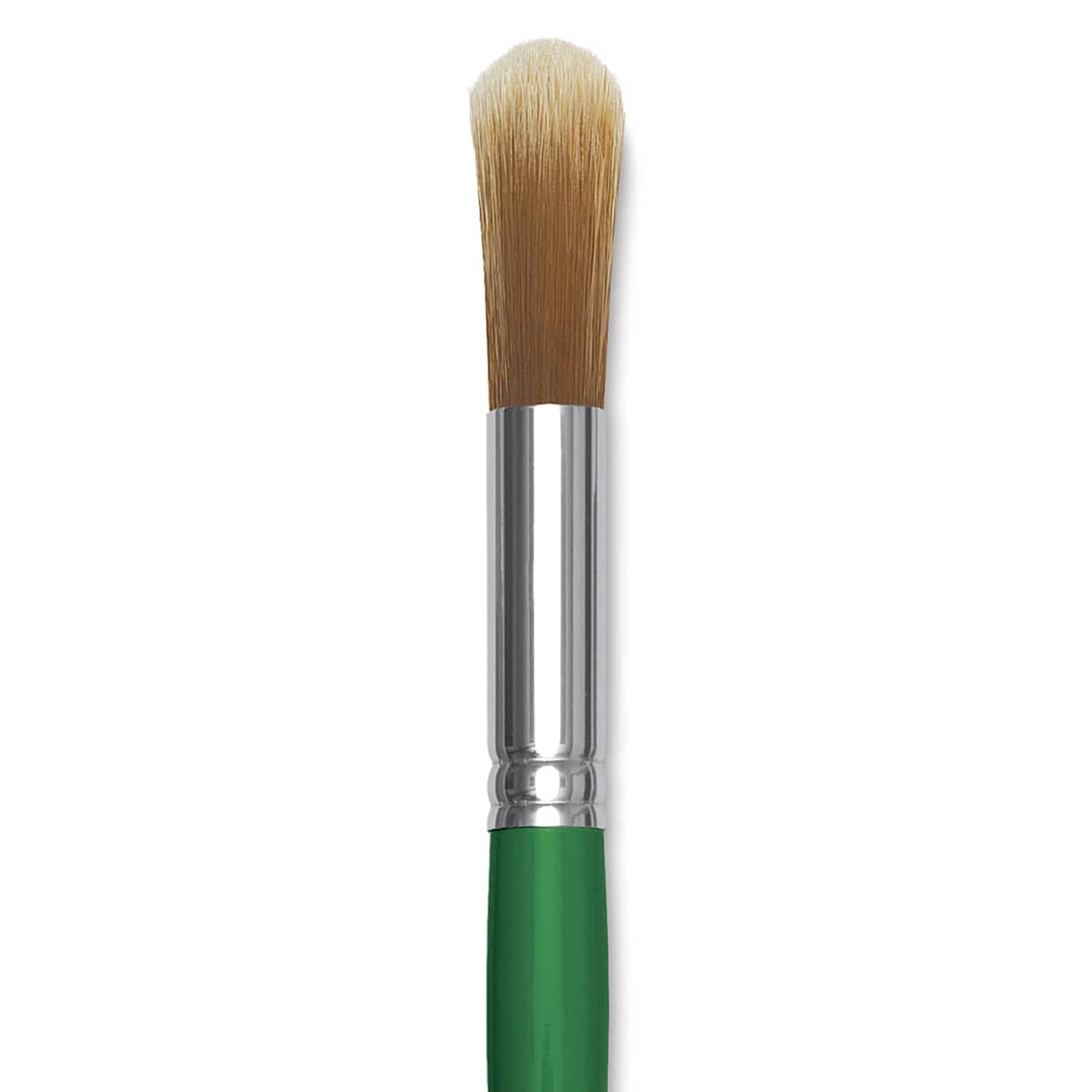 Open in modal - Blick Economy Golden Nylon Brush - Round, Long Handle, Size 20