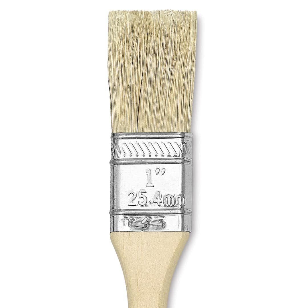 Open in modal - Blick Economy White Bristle Brush - Gesso, 1" close up