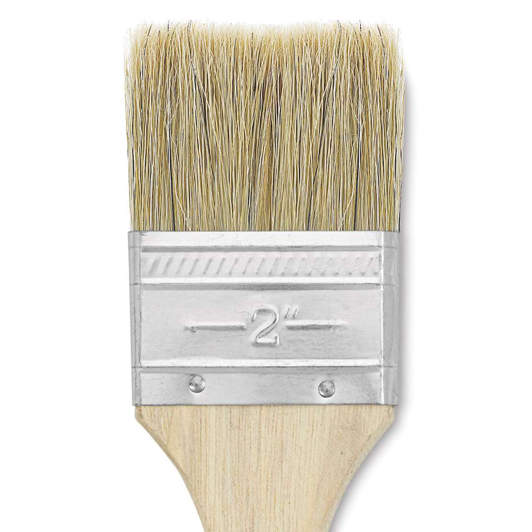 Open in modal - Blick Economy White Bristle Brush - Gesso, 2" close up