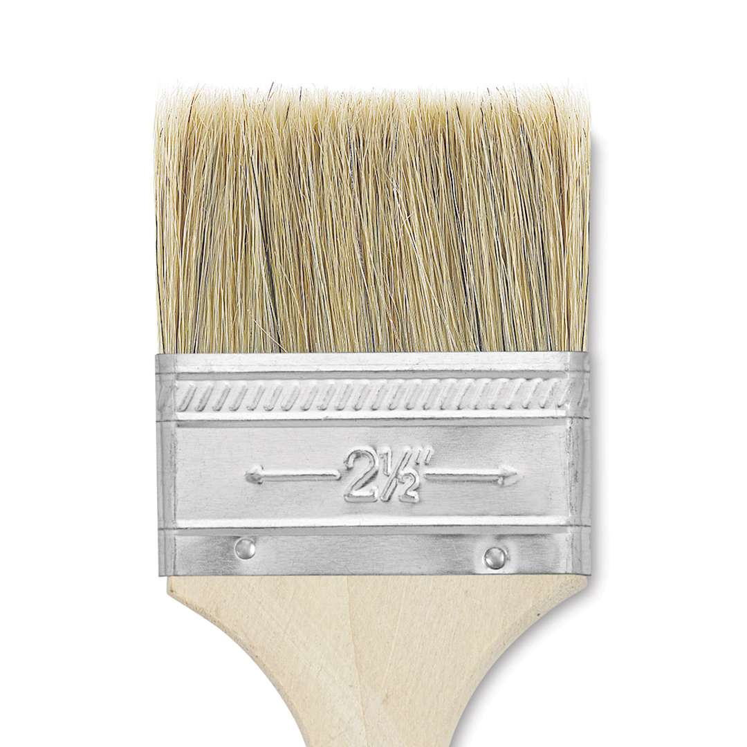 Open in modal - Blick Economy White Bristle Brush - Gesso, 2 1/2" close up