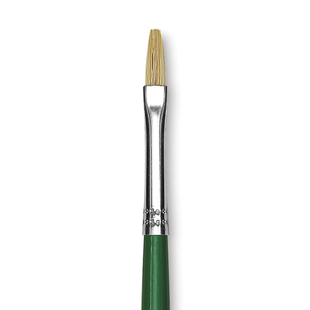 Open in modal - Blick Economy White Bristle Brush - Filbert, Size 0 close up
