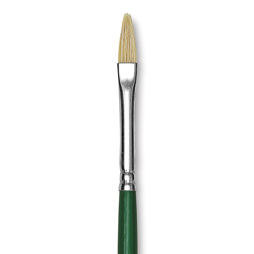 Open in modal - Blick Economy White Bristle Brush - Filbert, Size 4 close up