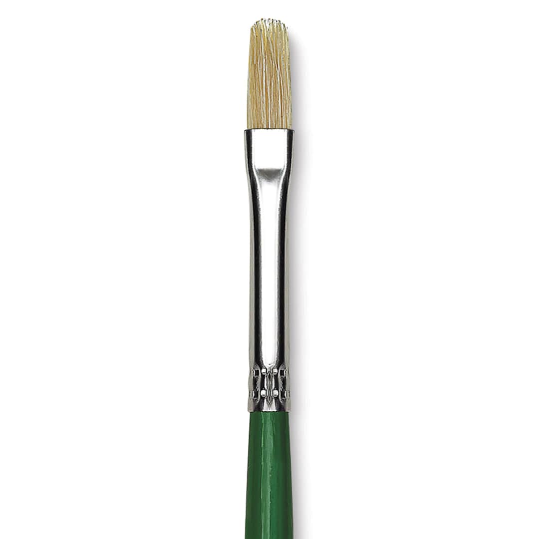 Open in modal - Blick Economy White Bristle Brush - Filbert, Size 6 close up