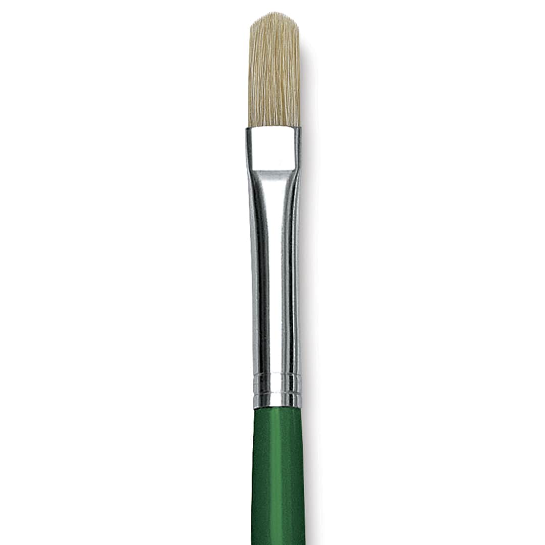 Open in modal - Blick Economy White Bristle Brush - Filbert, Size 8 close up