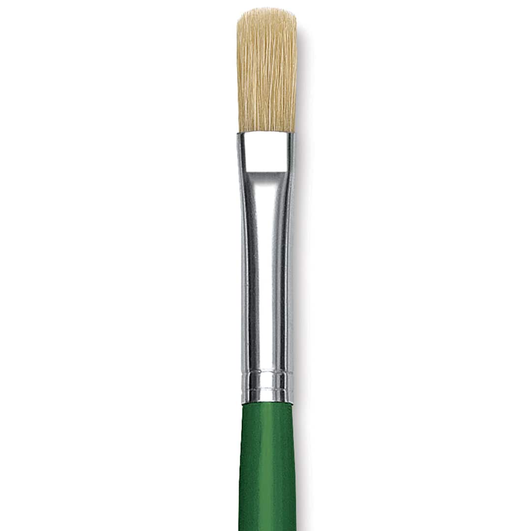 Open in modal - Blick Economy White Bristle Brush - Filbert, Size 10 close up