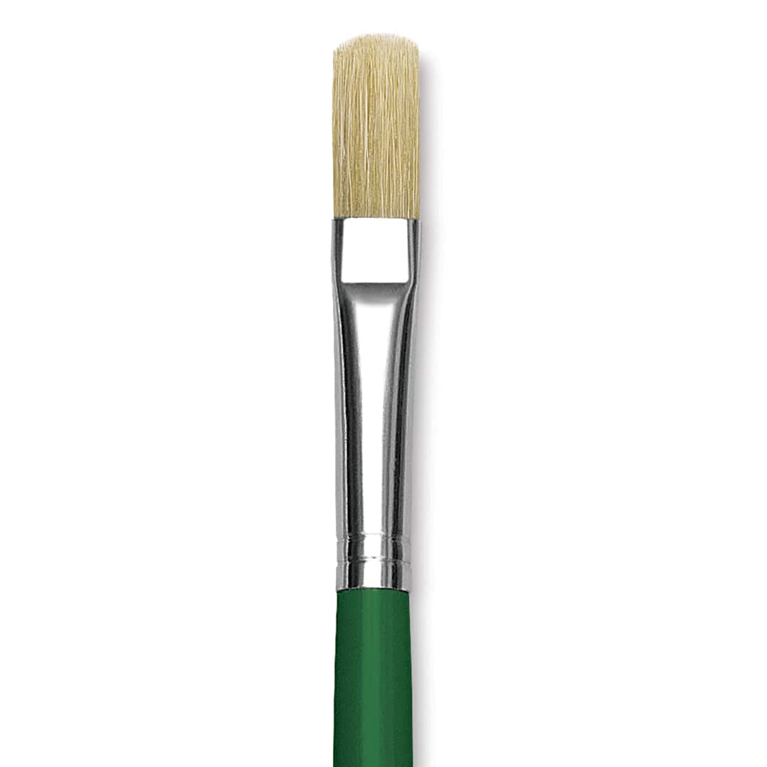 Open in modal - Blick Economy White Bristle Brush - Filbert, Size 12 close up