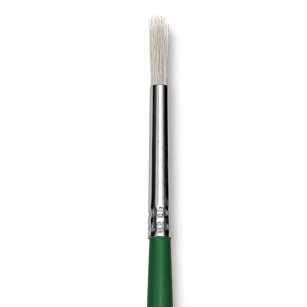 Open in modal - Blick Economy White Bristle Brush - Round, Size 2 close up