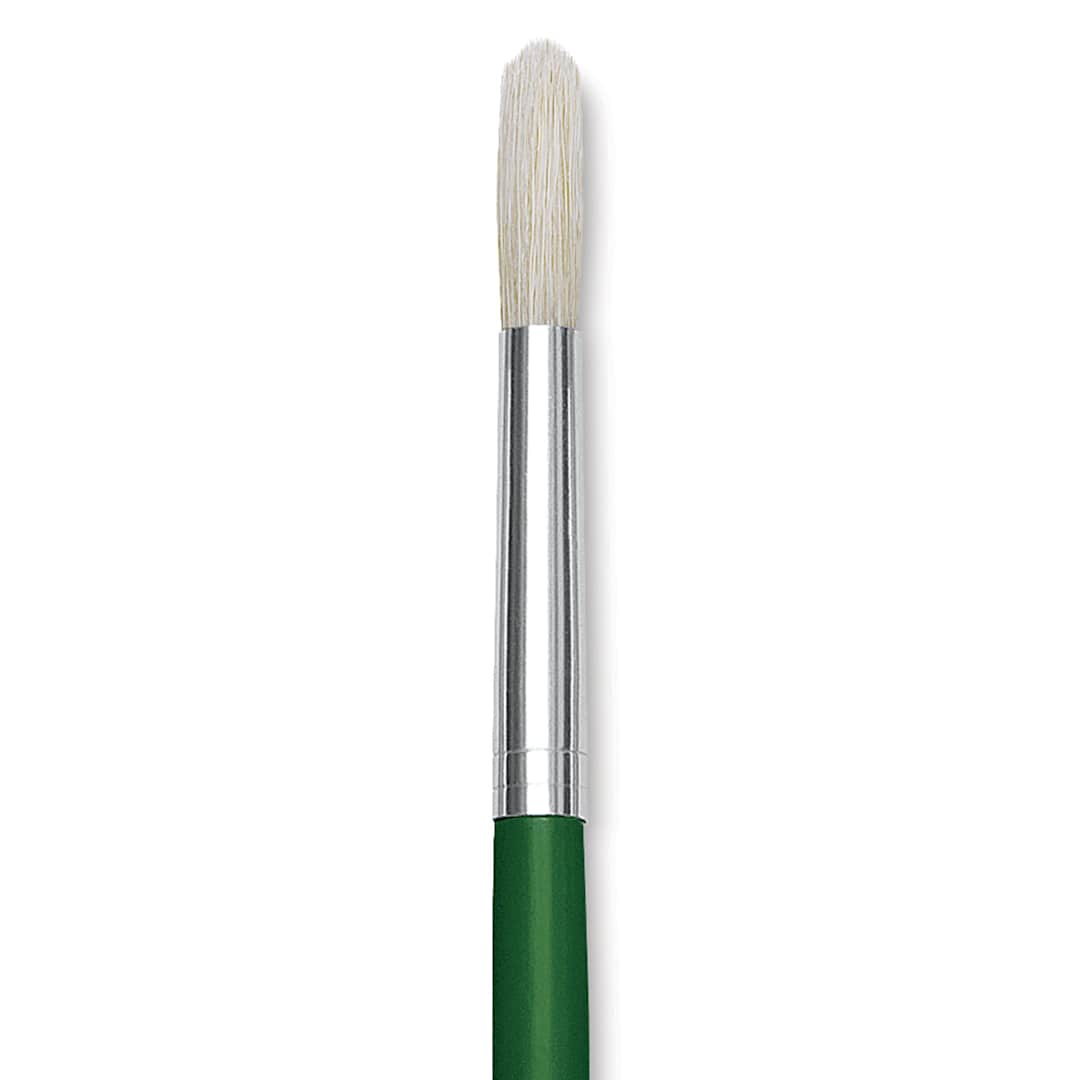 Open in modal - Blick Economy White Bristle Brush - Round, Size 10 close up