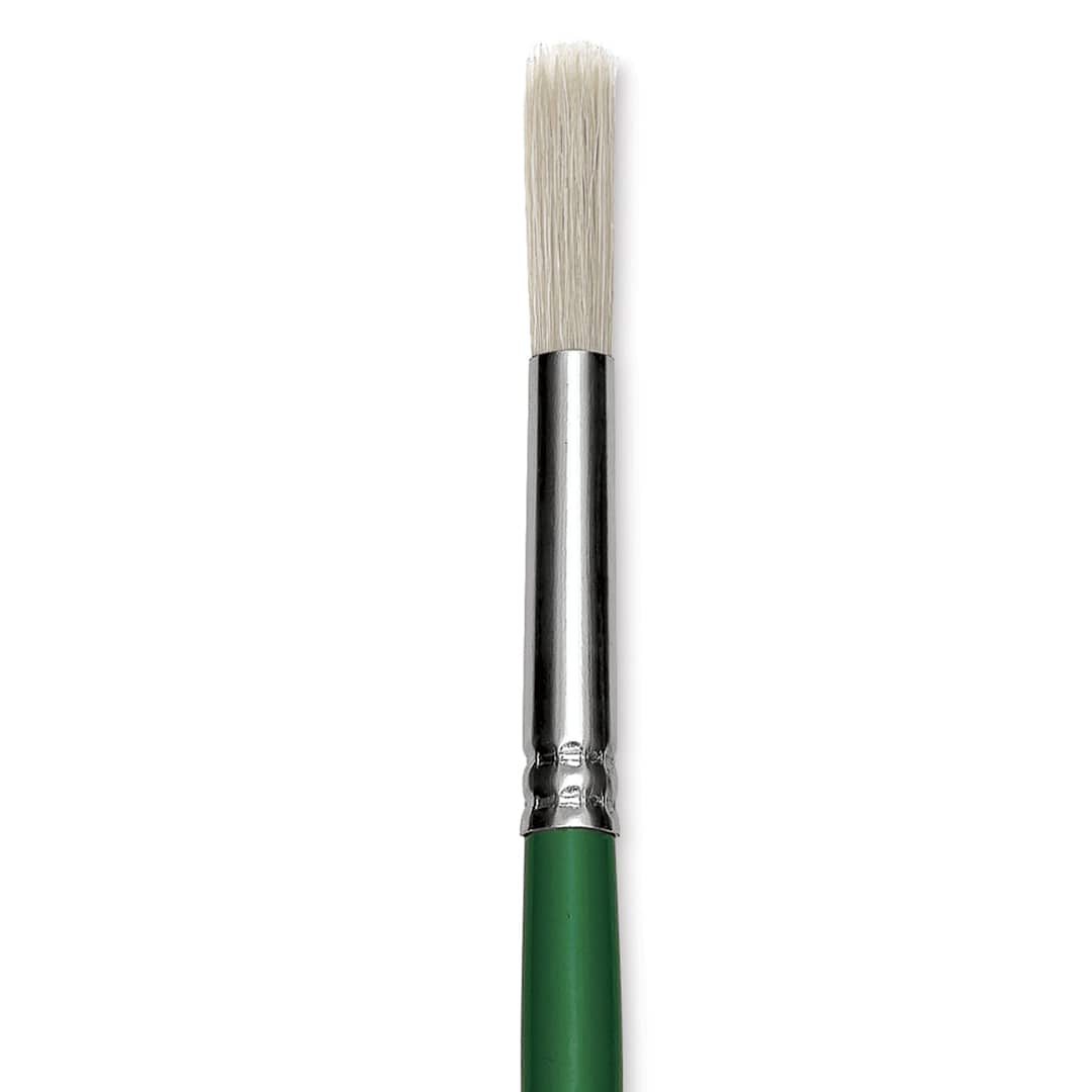 Open in modal - Blick Economy White Bristle Brush - Round, Size 12 close up