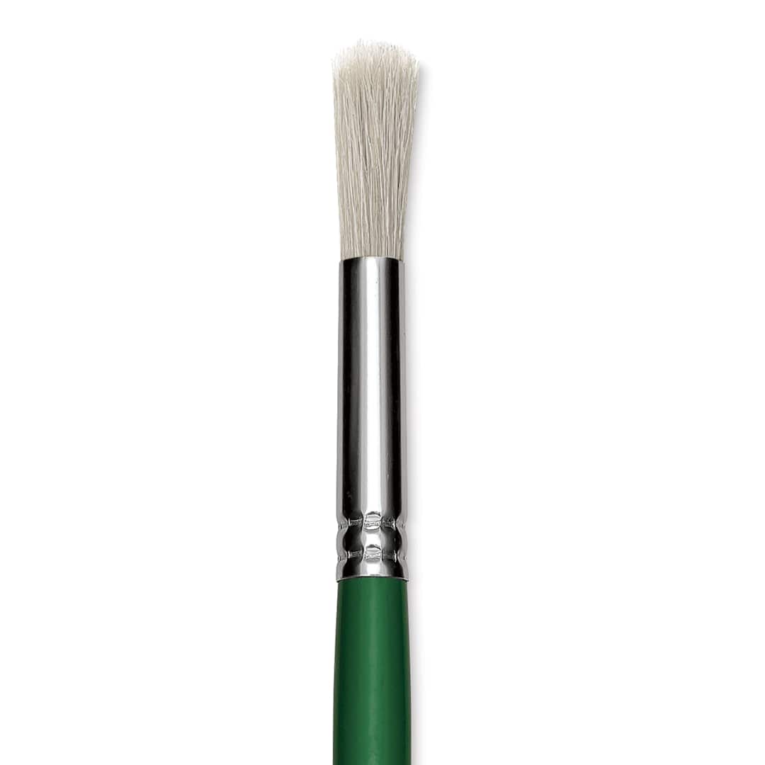Open in modal - Blick Economy White Bristle Brush - Round, Size 16 close up