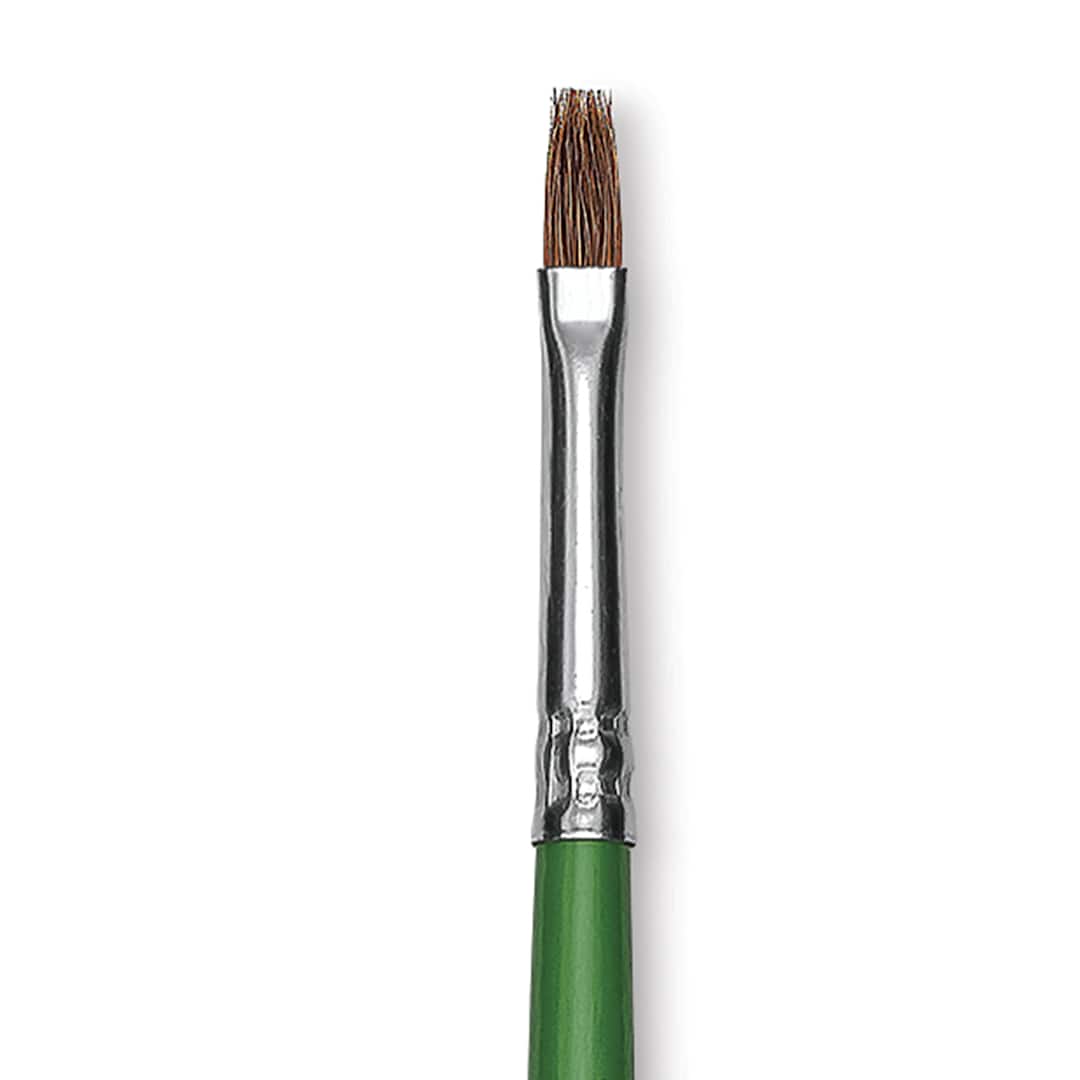 Open in modal - Blick Economy Sable Brush - Flat, Long Handle, Size 0 close up