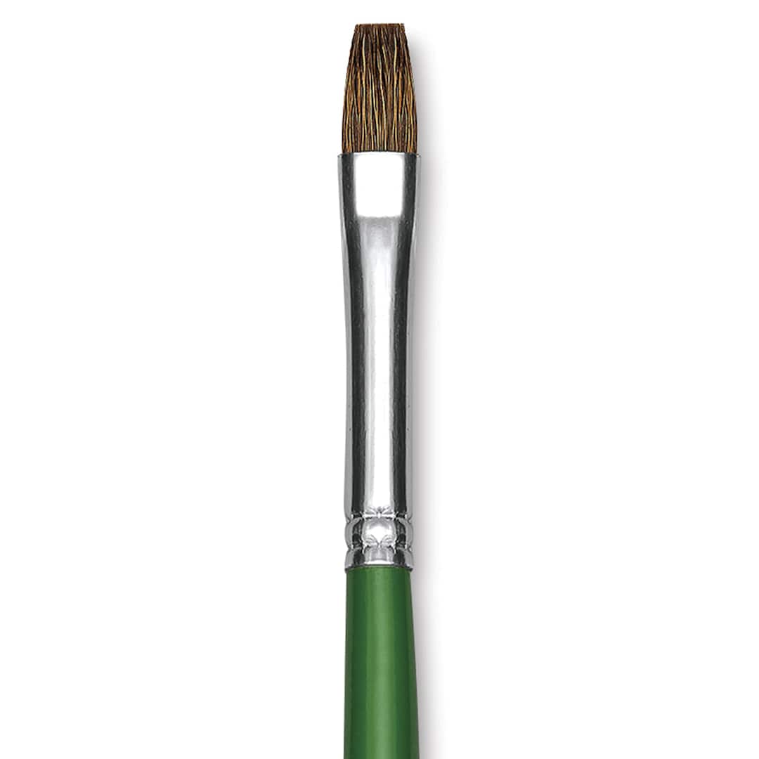 Open in modal - Blick Economy Sable Brush - Flat, Long Handle, Size 8 close up