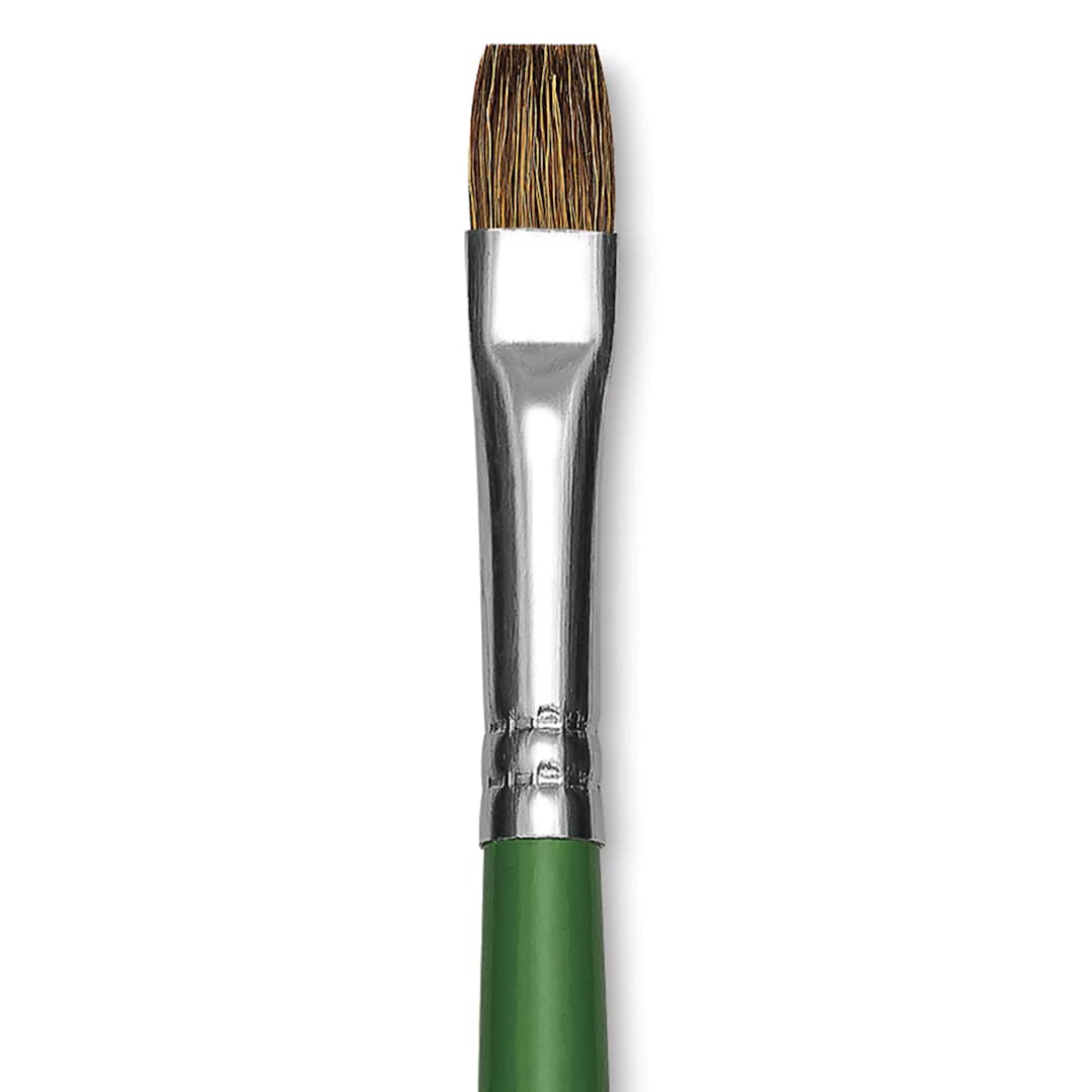 Open in modal - Blick Economy Sable Brush - Flat, Long Handle, Size 12 close up