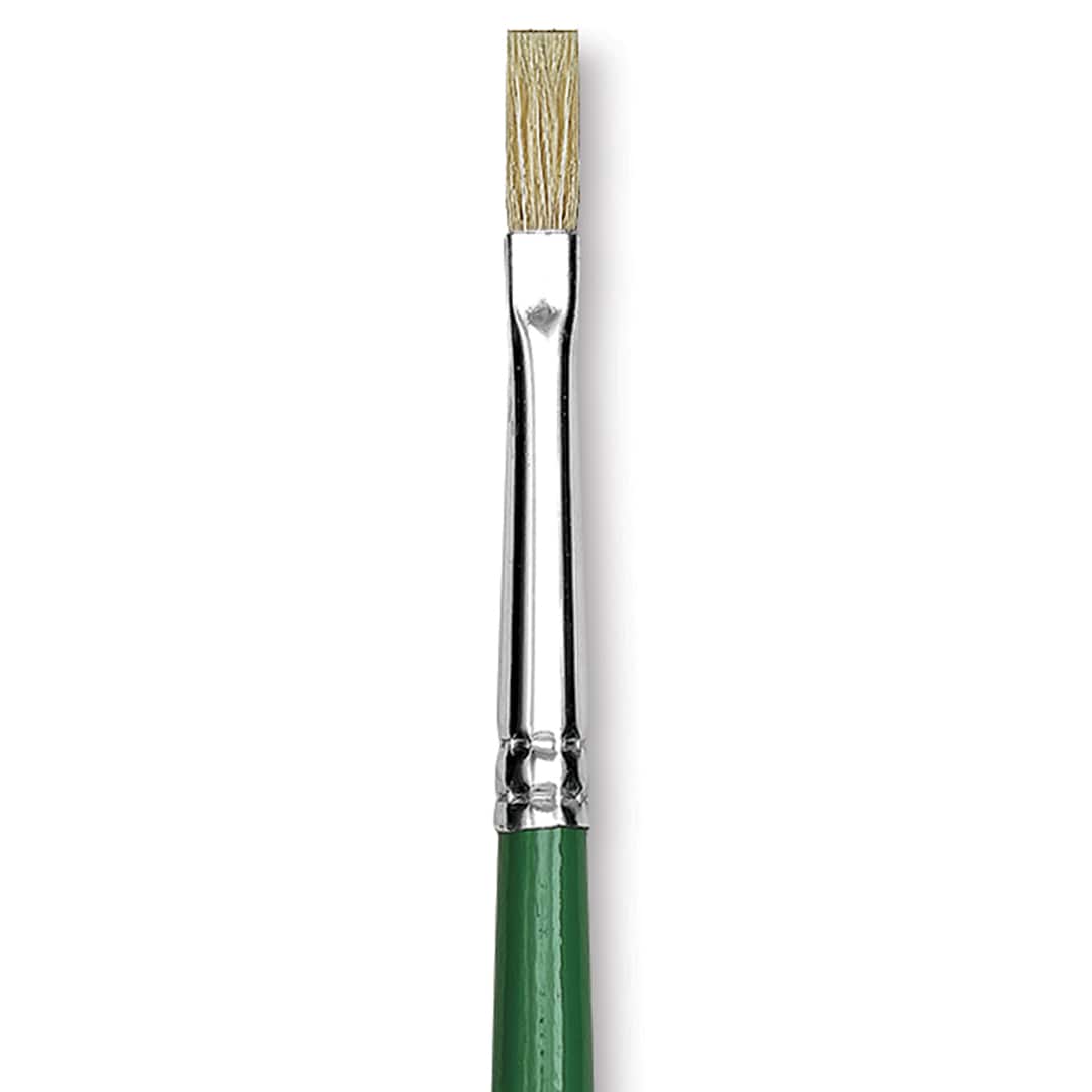 Open in modal - Blick Economy White Bristle Brush - Flat, Size 1 close up