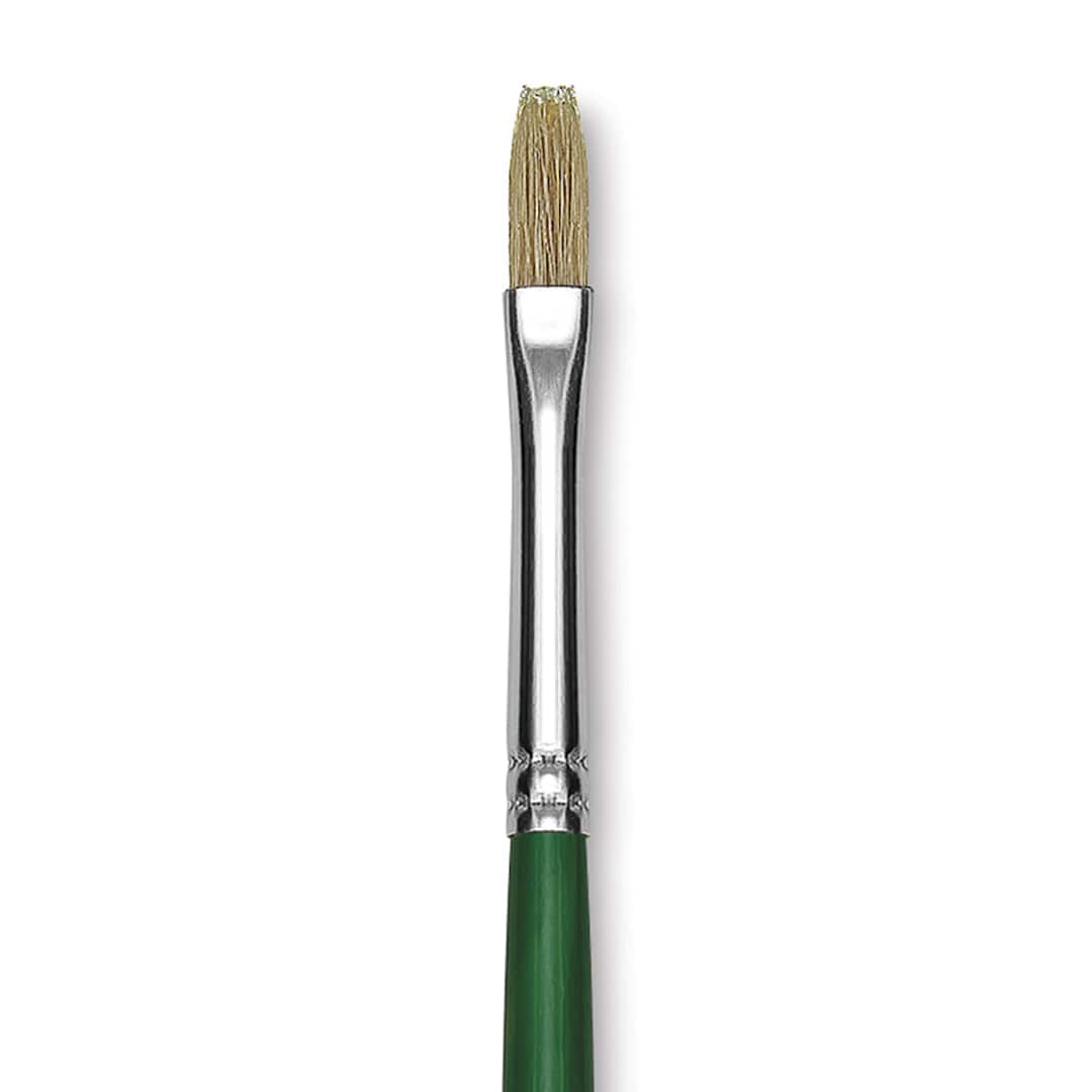 Open in modal - Blick Economy White Bristle Brush - Flat, Size 2 close up