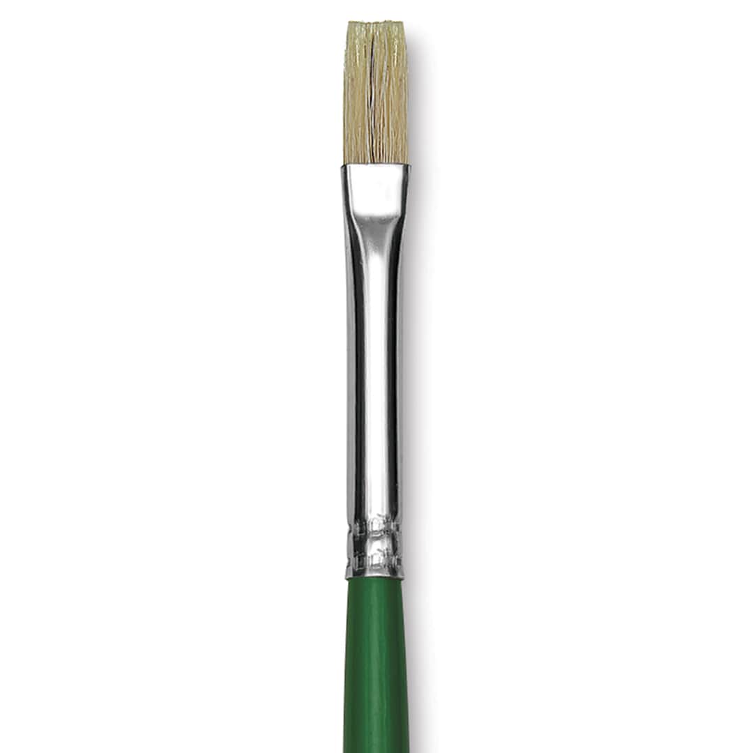 Open in modal - Blick Economy White Bristle Brush - Flat, Size 4 close up