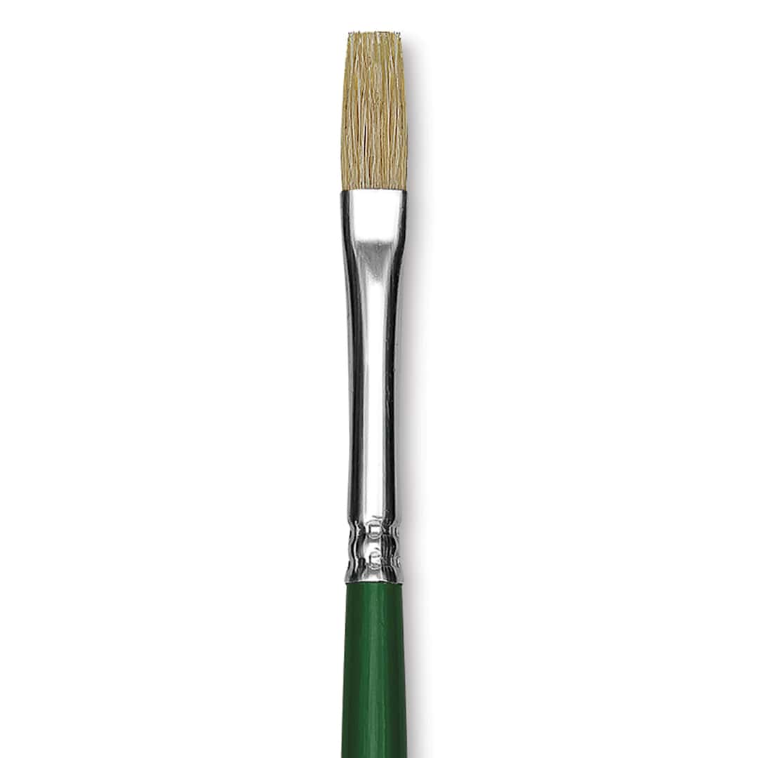 Open in modal - Blick Economy White Bristle Brush - Flat, Size 6 close up
