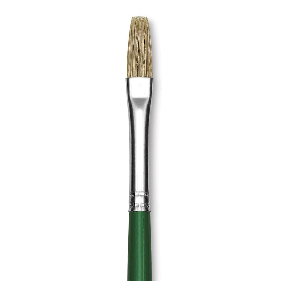 Open in modal - Blick Economy White Bristle Brush - Flat, Size 8 close up