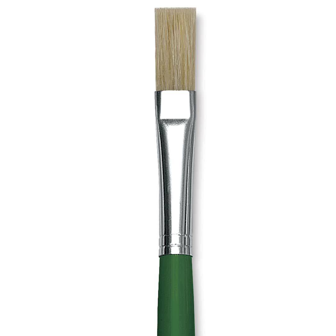 Open in modal - Blick Economy White Bristle Brush - Flat, Size 12 close up