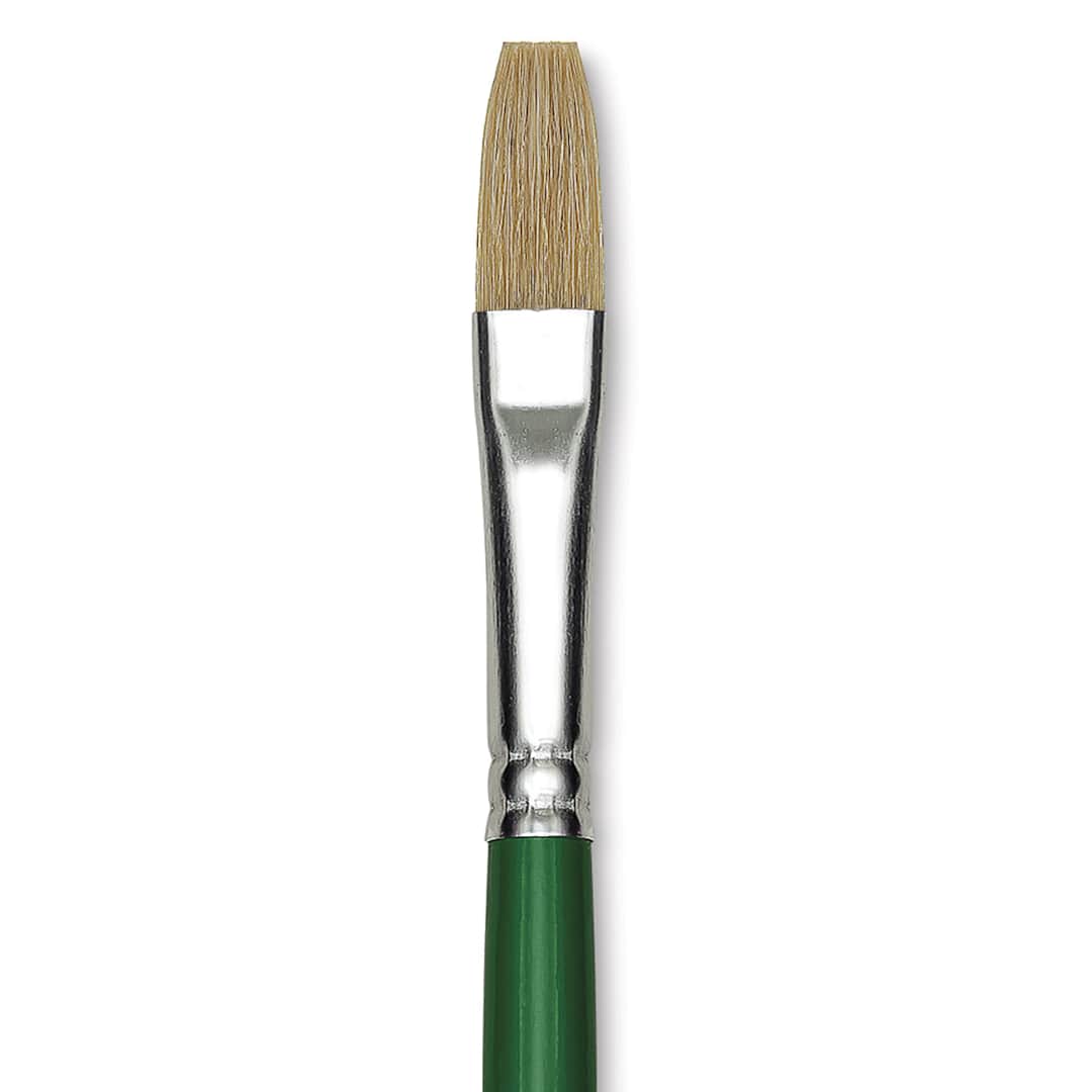Open in modal - Blick Economy White Bristle Brush - Flat, Size 14 close up