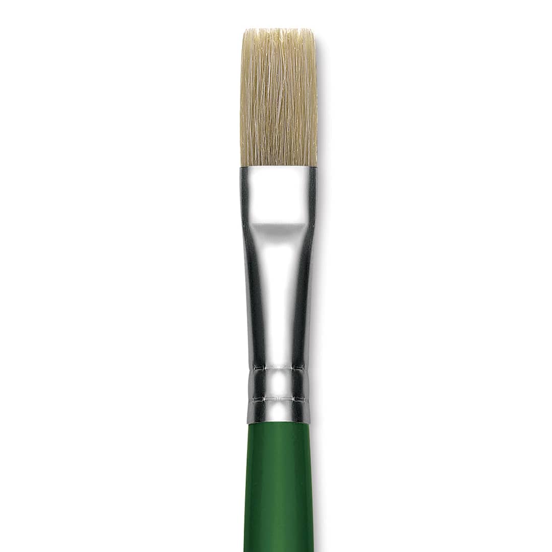 Open in modal - Blick Economy White Bristle Brush - Flat, Size 16 close up