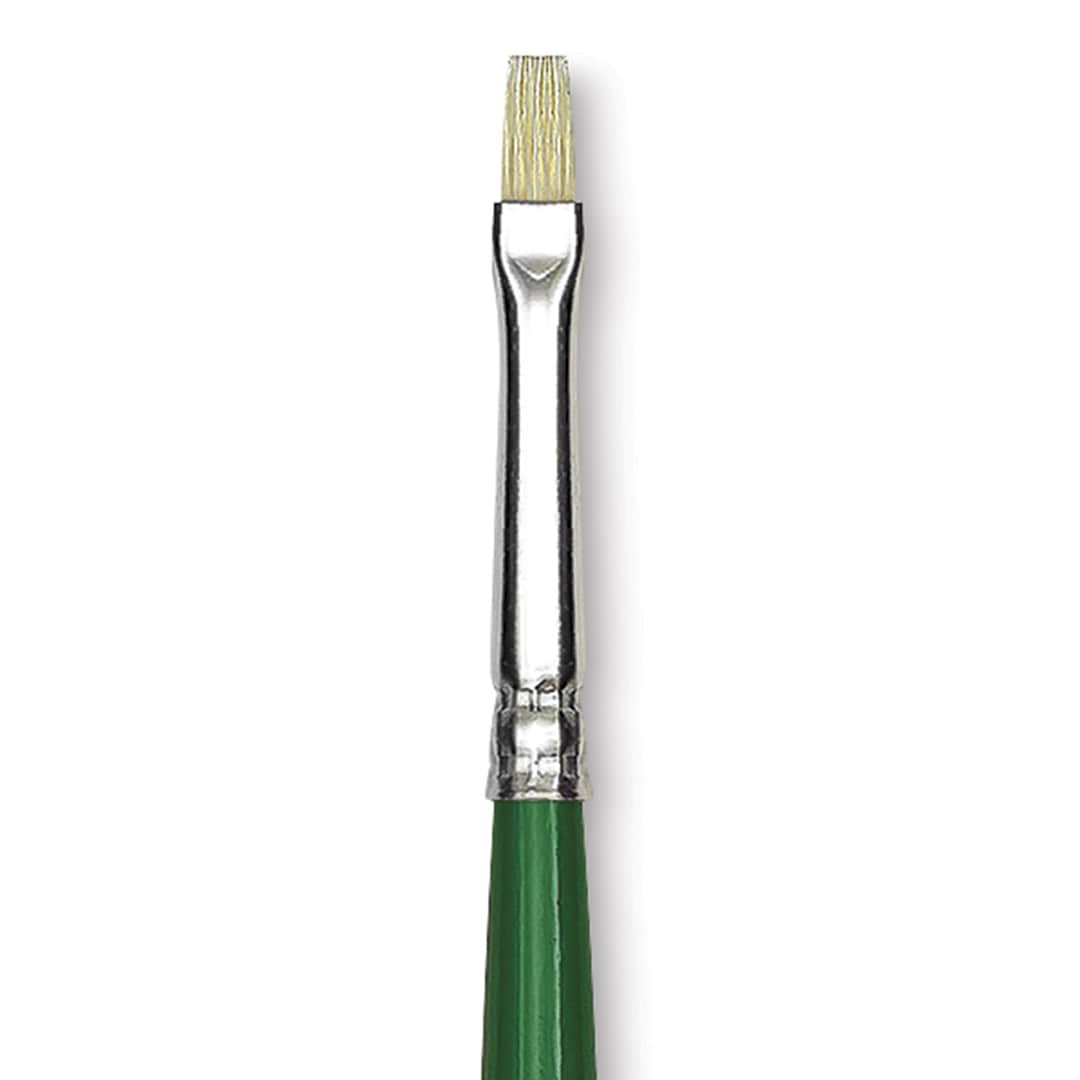 Open in modal - Blick Economy White Bristle Brush - Bright, Size 0 close up