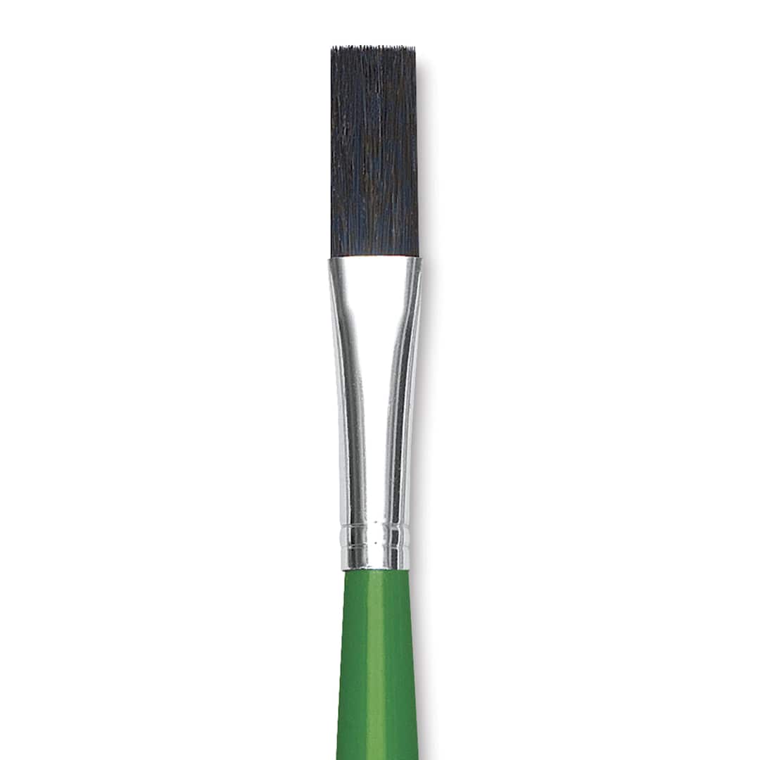 Open in modal - Blick Economy Black Bristle Brush - Easel Brush, Long Handle, 1/2" close up