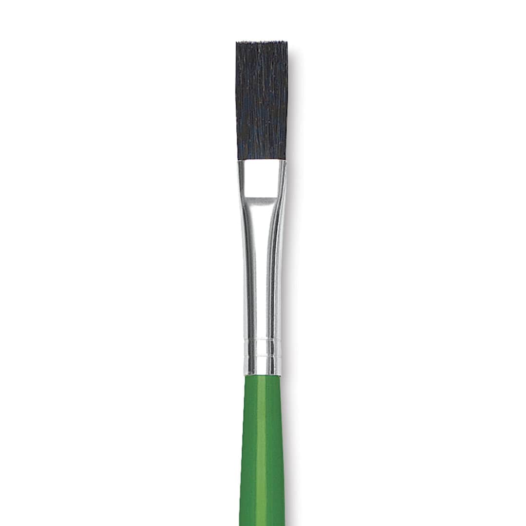 Open in modal - Blick Economy Black Bristle Brush - Easel Brush, Long Handle, 1/4" close up