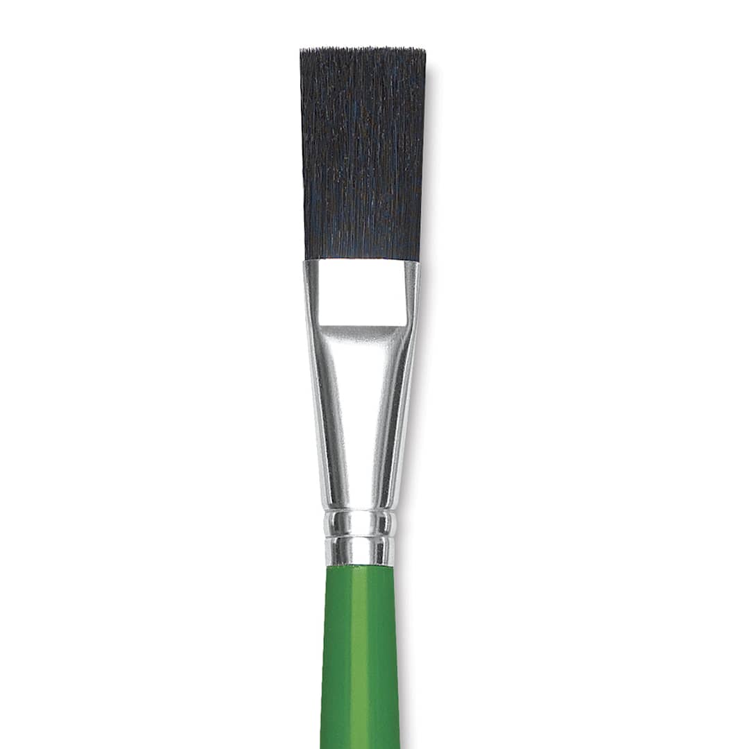 Open in modal - Blick Economy Black Bristle Brush - Easel Brush, Long Handle, 3/4" close up