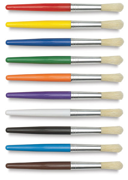 Open in modal - Chubby Brushes - Package of 10 with metal ferrules shown horizontally