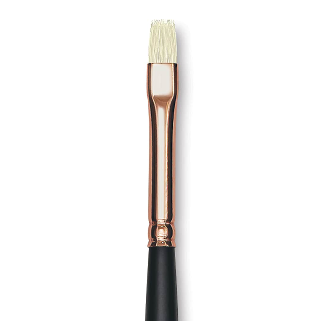 Open in modal - Blick Masterstroke Interlocking Bristle Brush - Bright, Long Handle, Size 1 close up